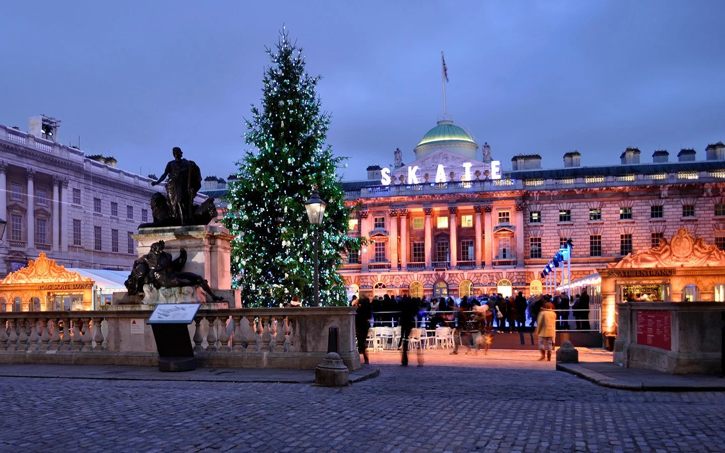 Somerset House ice rink in London at Christmas