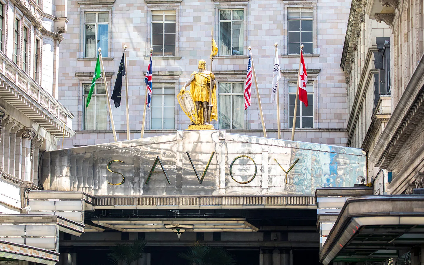 The entrance to the Savoy hotel in London