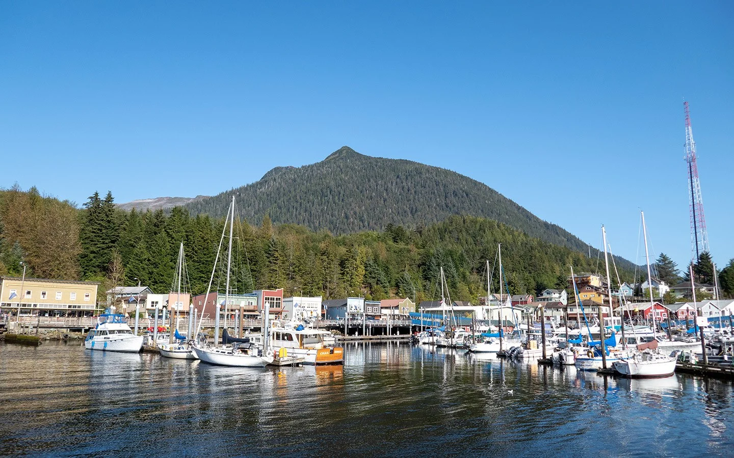 The harbour in front of Creek Street Ketchikan, Alaska