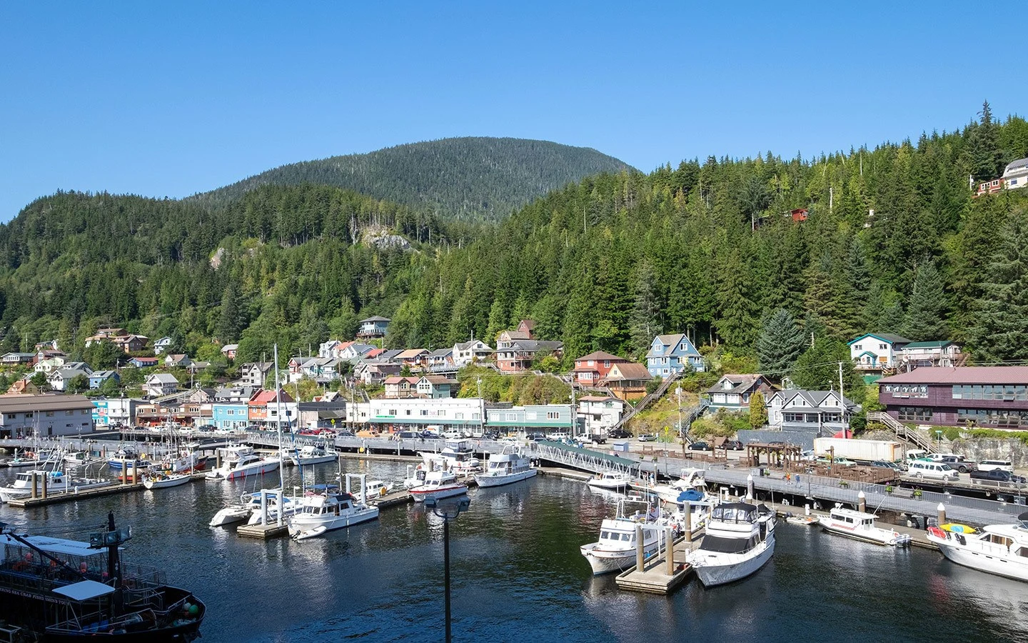 Boats along the waterfront in Ketchikan Alaska