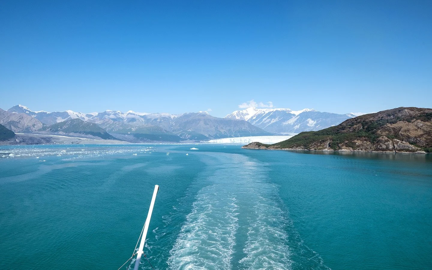 Sailing out of the Hubbard Glacier