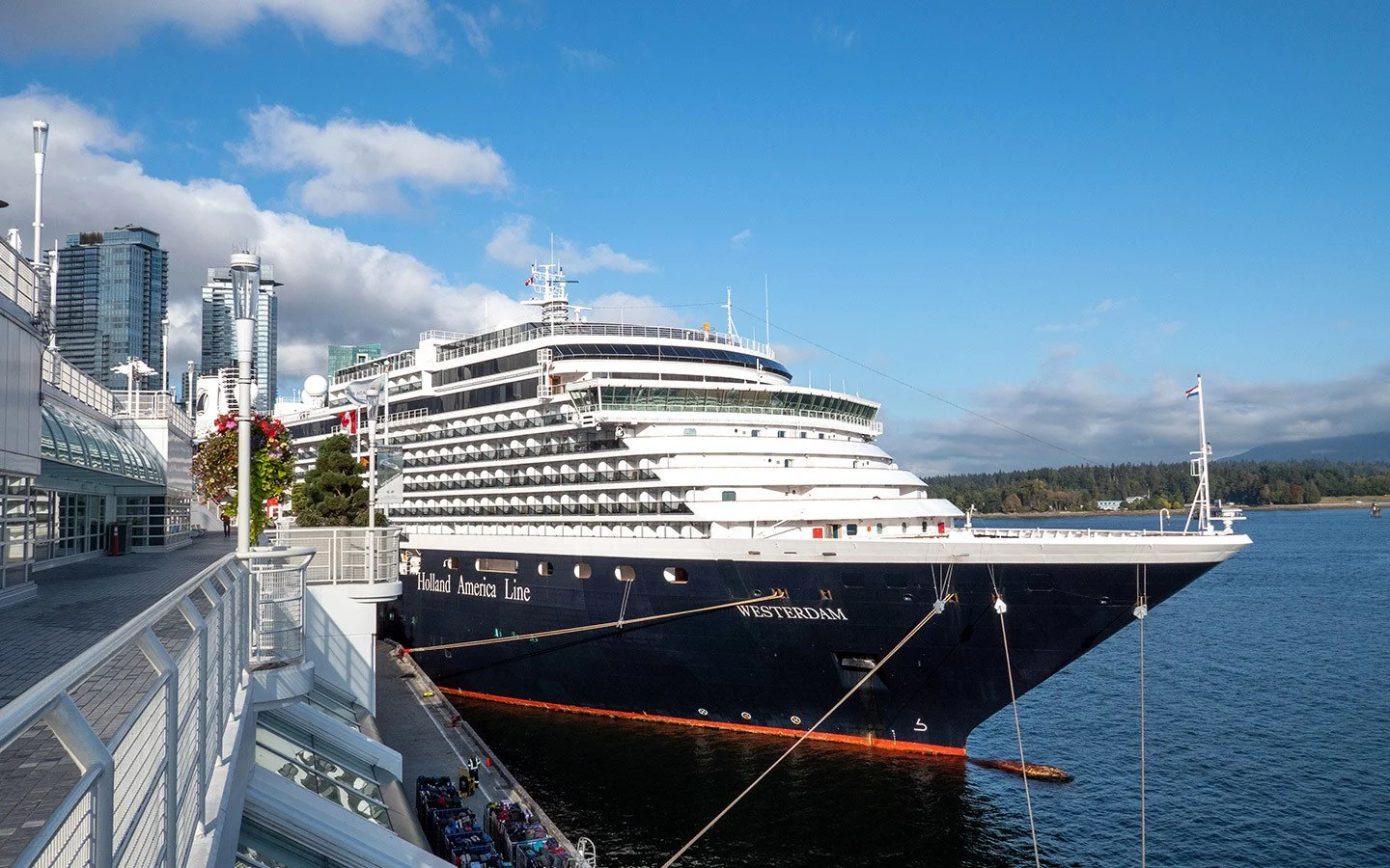 Holland American ship in Vancouver's Canada Place Cruise Ship Terminal