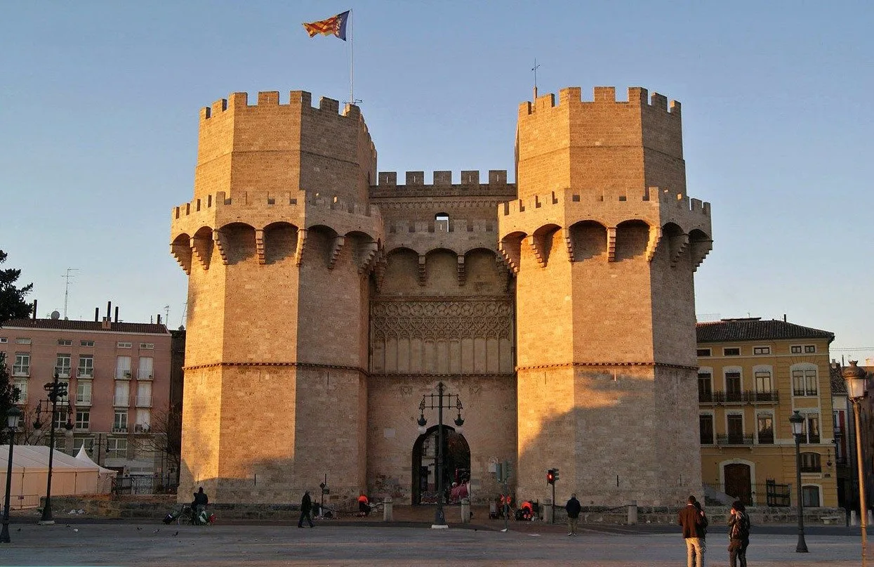 The Torres de Serrano city gates in Valencia, Spain