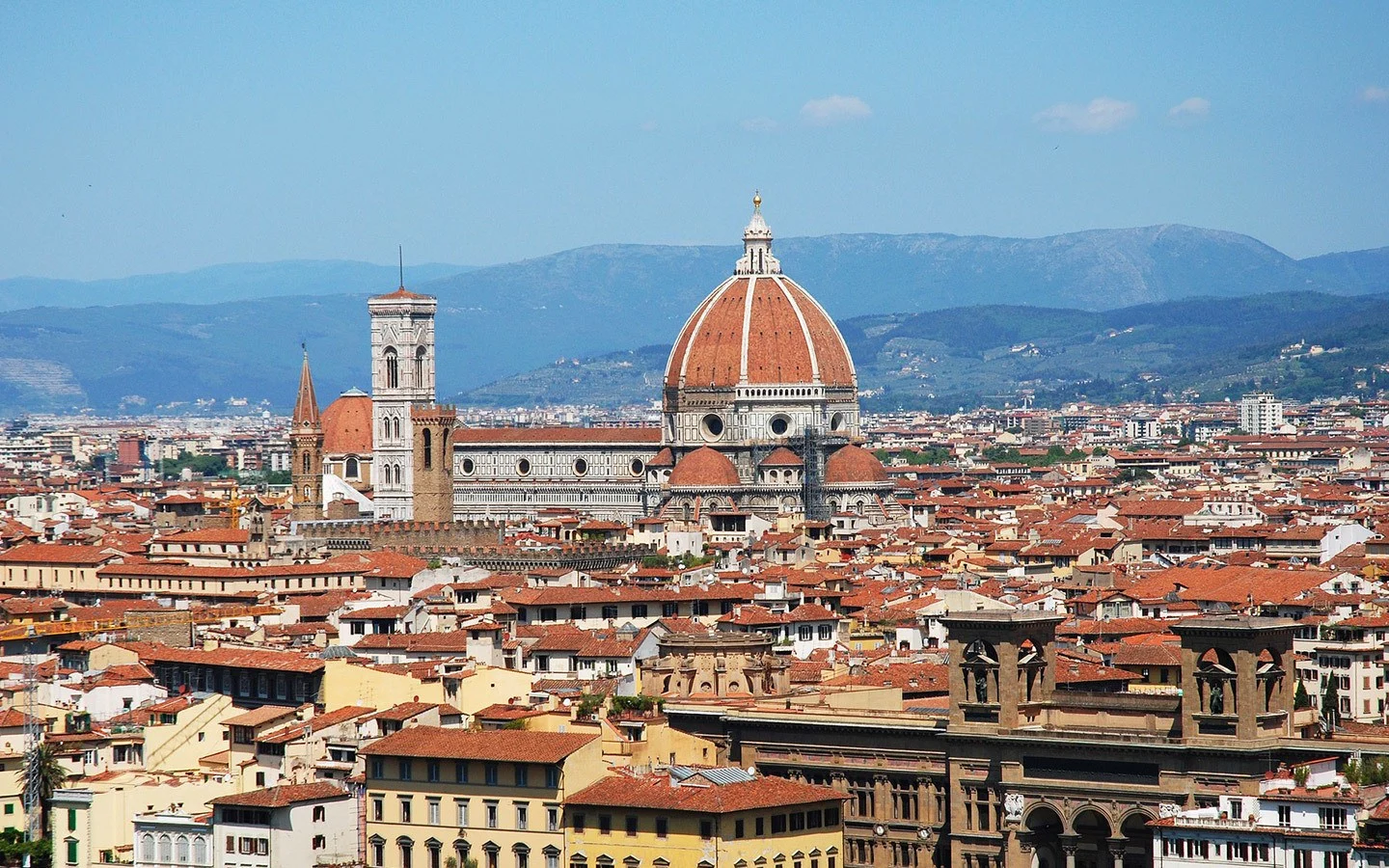 The Florence skyline on a trip around Italy by train