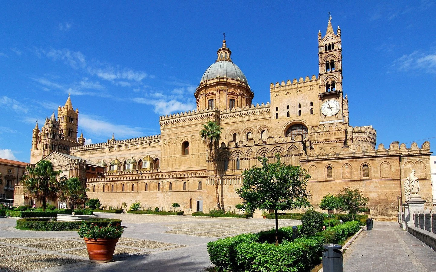 Palermo cathedral in Sicily on a trip around Italy by train