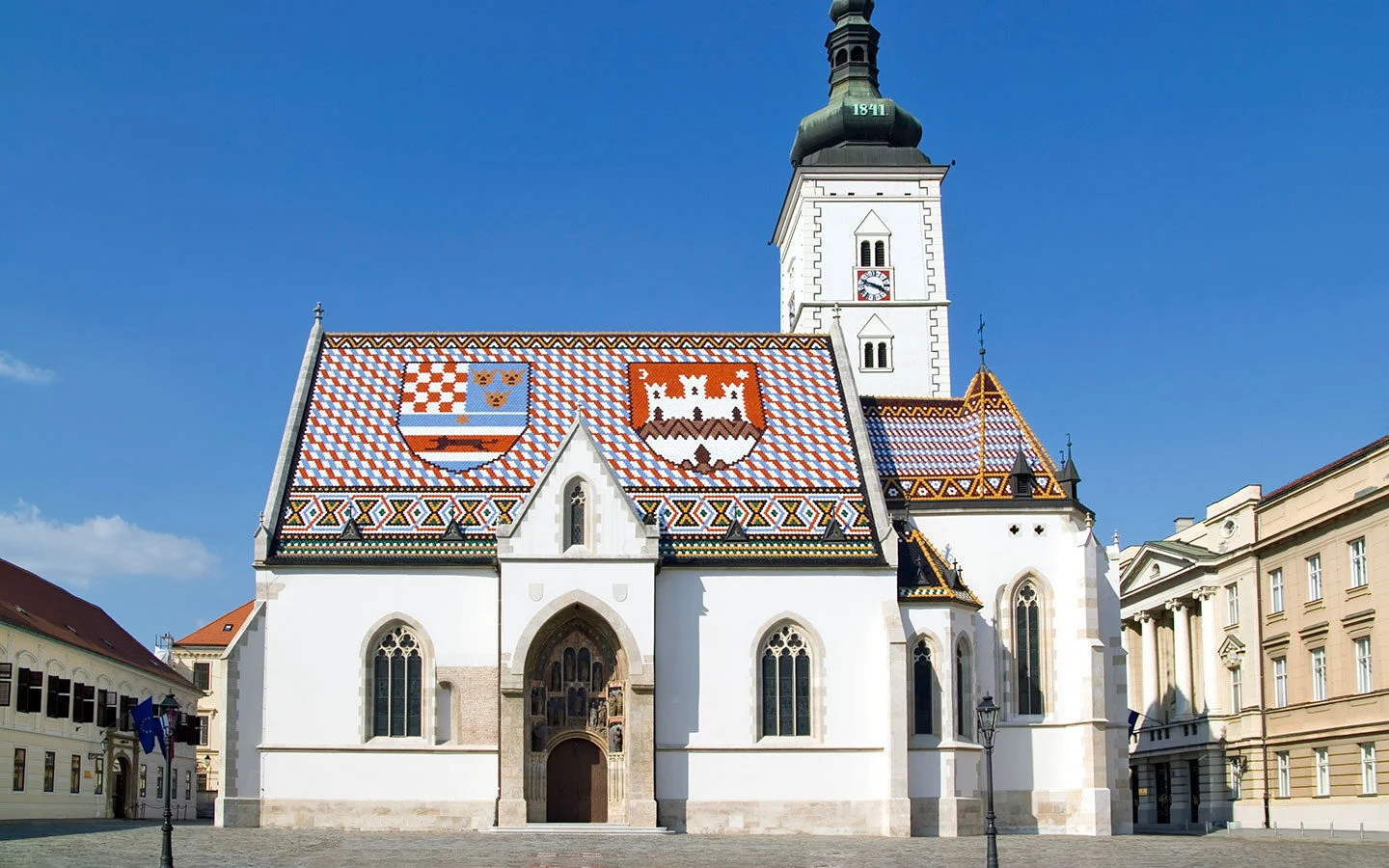 St Mark's Church with its colourful tiled roof in Zagreb, Croatia