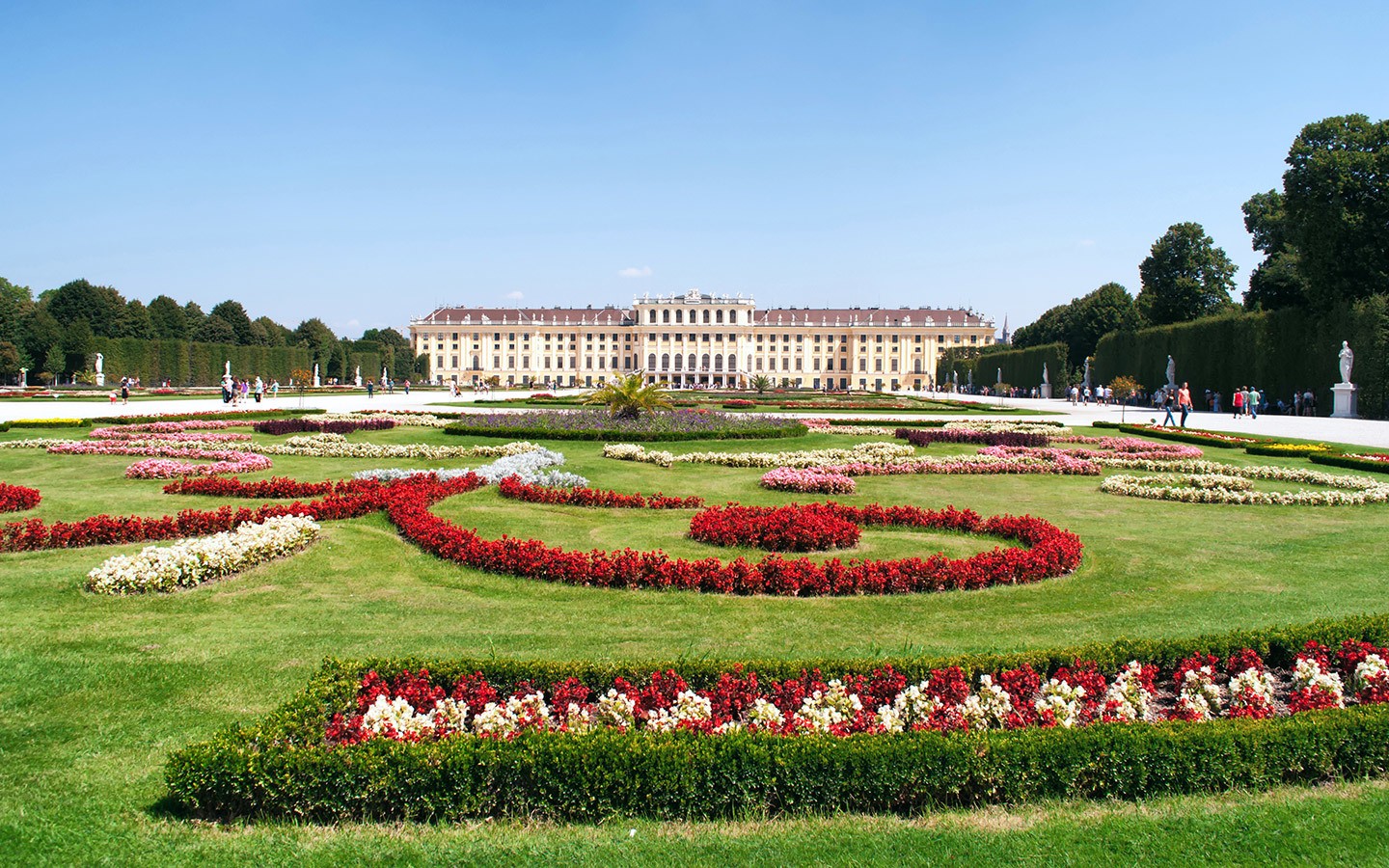 The Schönbrunn Palace and gardens in Vienna, Austria