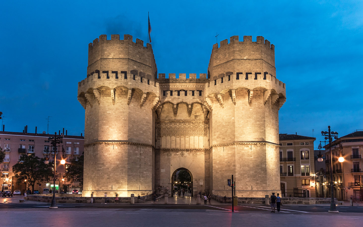 The Torres de Serrano city gates in Valencia, Spain