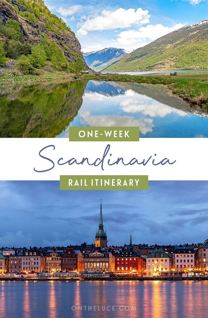 One-week Sandinavia by train itinerary from Copenhagen to Bergen, with Michelin-starred dining and world-class museums in the region’s cities to fjord boat trips and scenic mountain railway journeys through Scandinavia’s stunning landscapes. Here's what trains to take, how much they cost, how to book and what to see along the way | Scandinavia InterRail itinerary | Scandinavia train trip | Norway by train | Sweden by train | Denmark by train