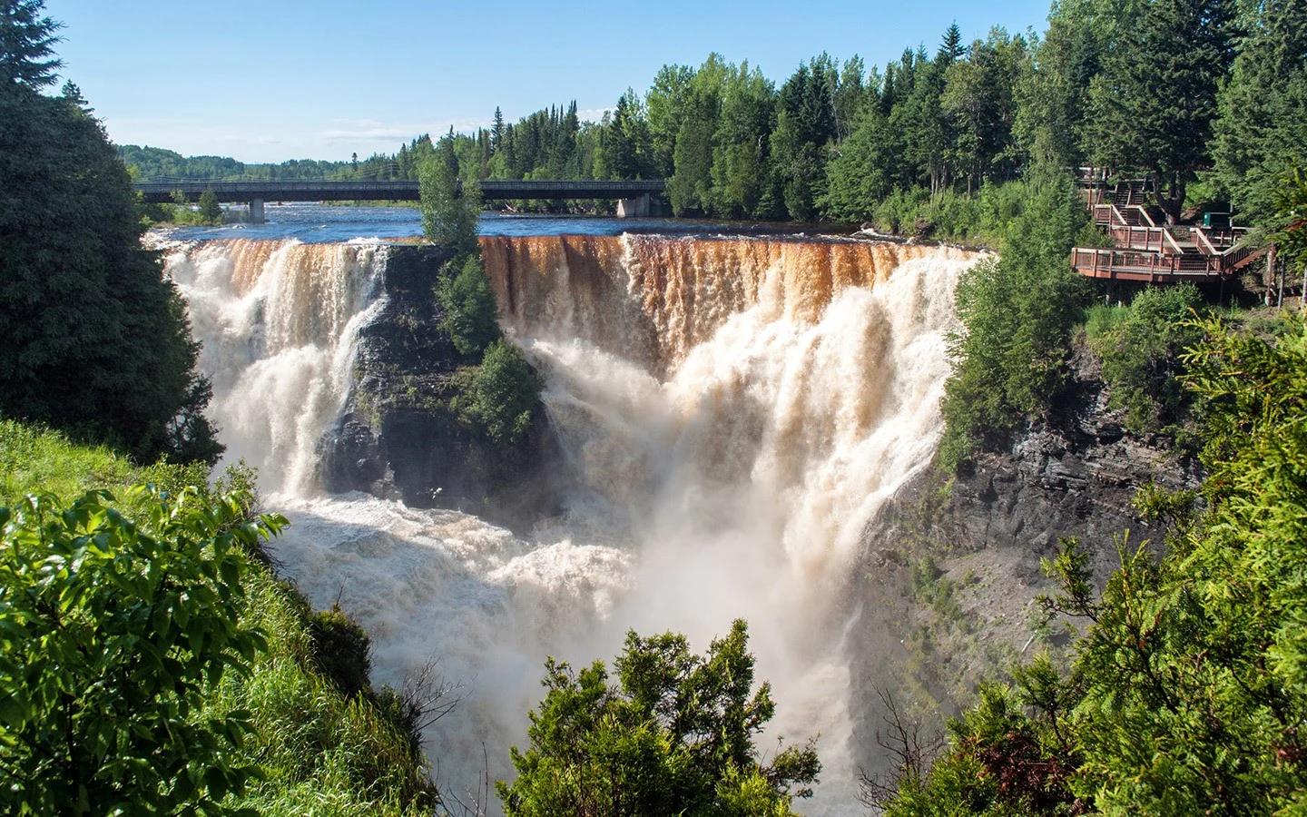 Waterfall at Kakabeka Falls Provincial Park in Ontario, Canada