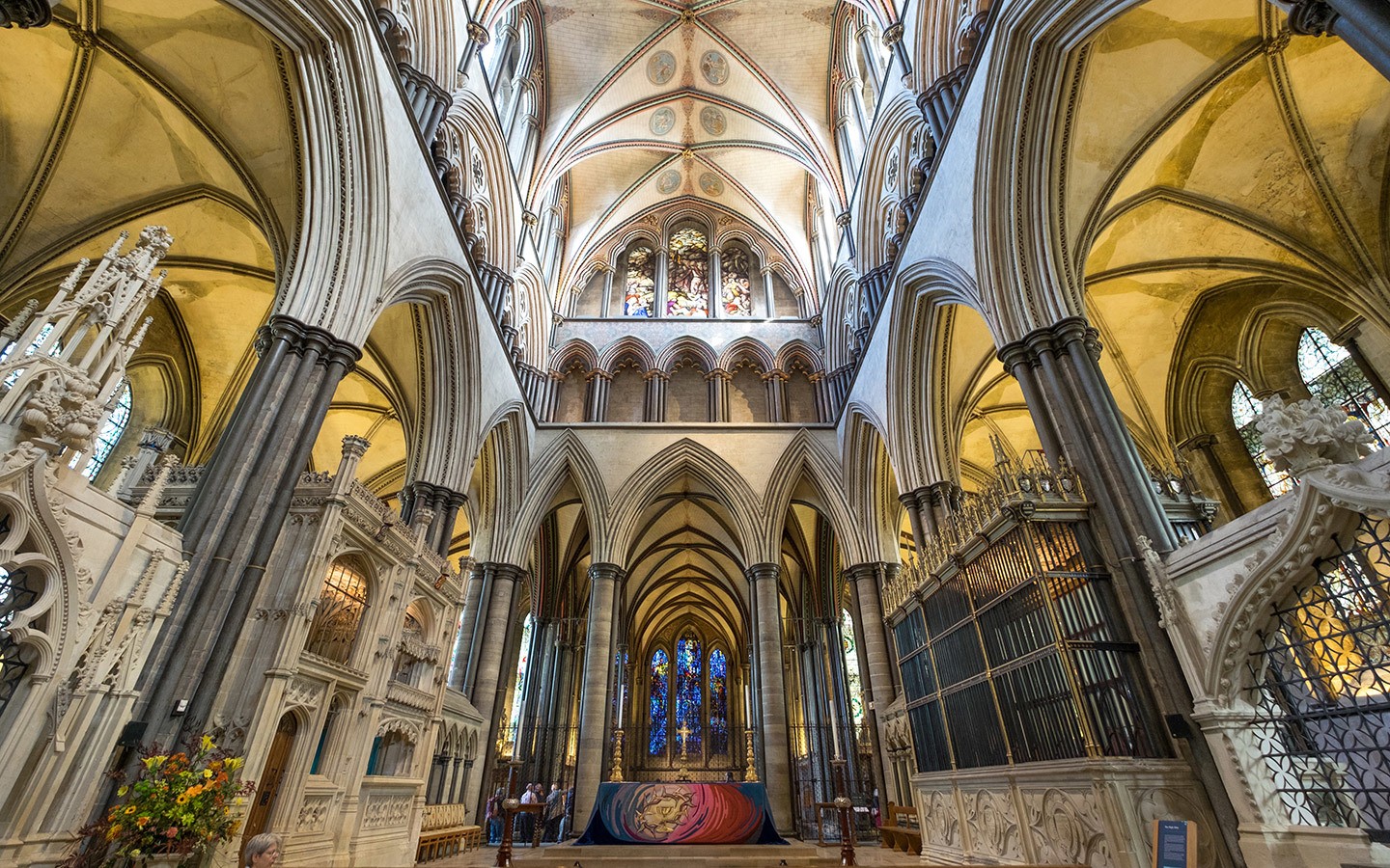 The interiors of Salisbury cathedral