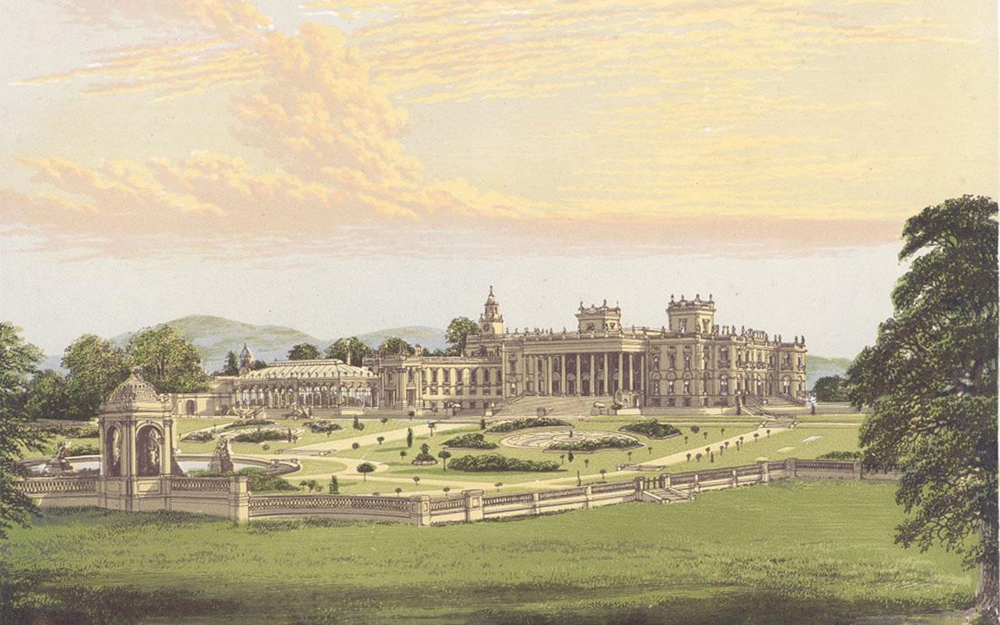 Illustration of Witley Court in 1880 