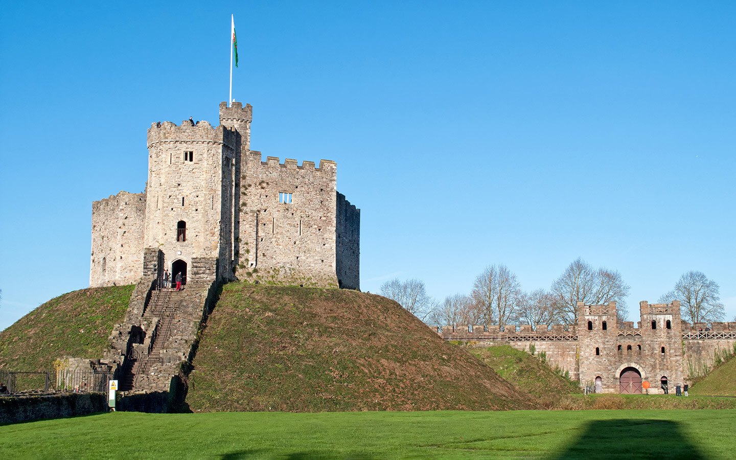 weekend train trips uk Cardiff Castle keep in Wales