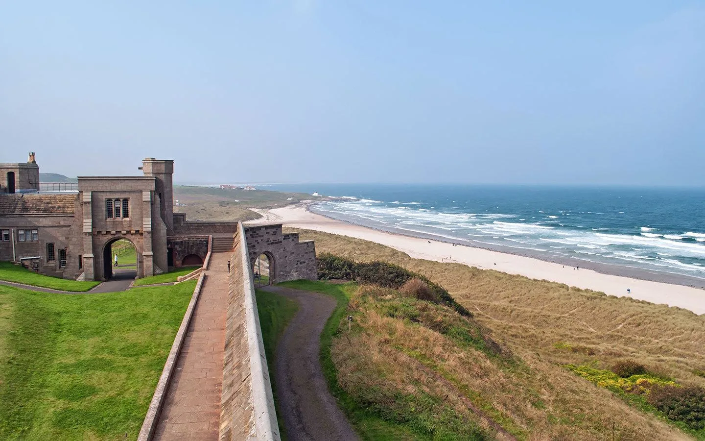 Bamburgh Beach, Northumerland, seen from the castle