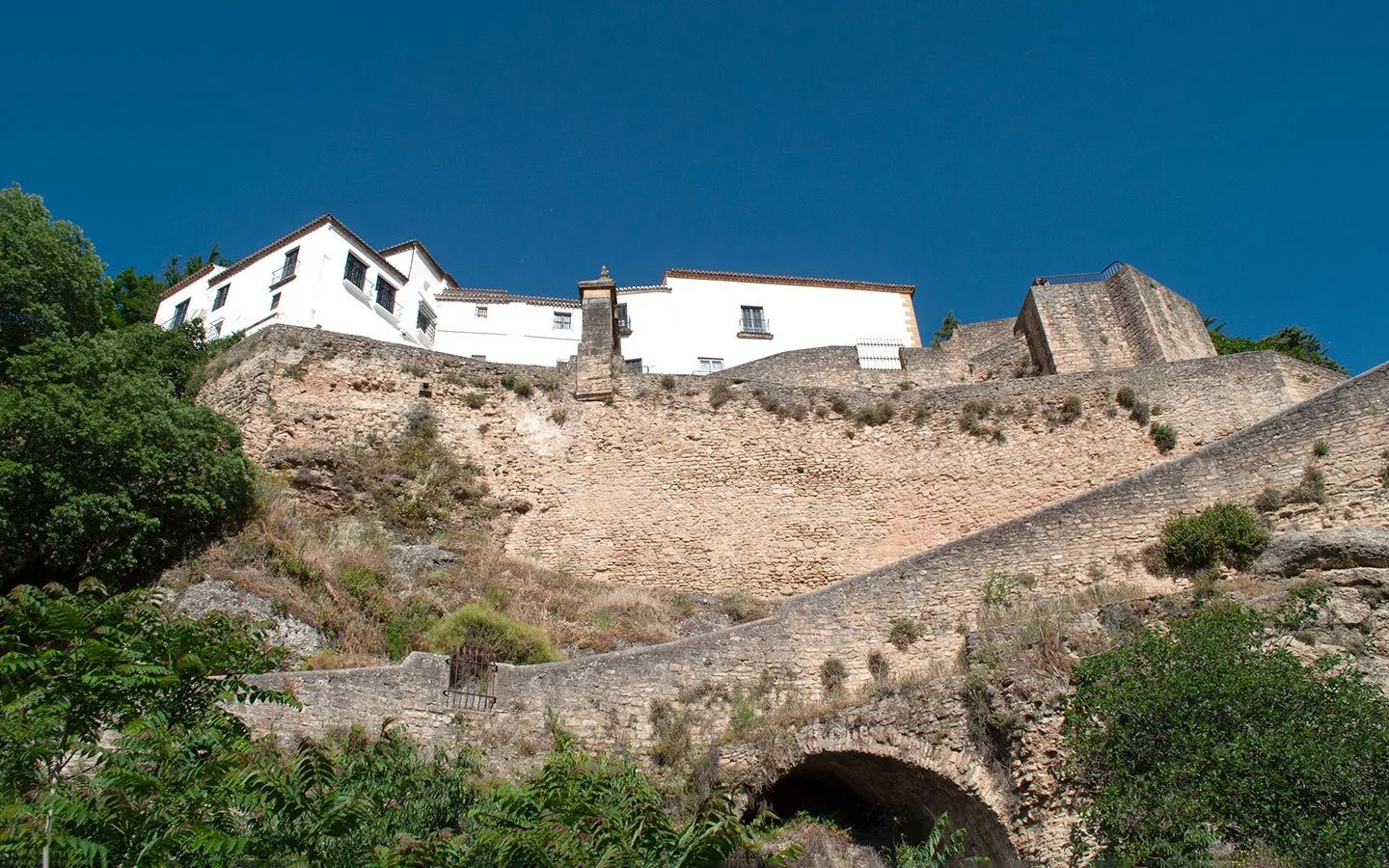 Historic city walls in Ronda, Andalusia