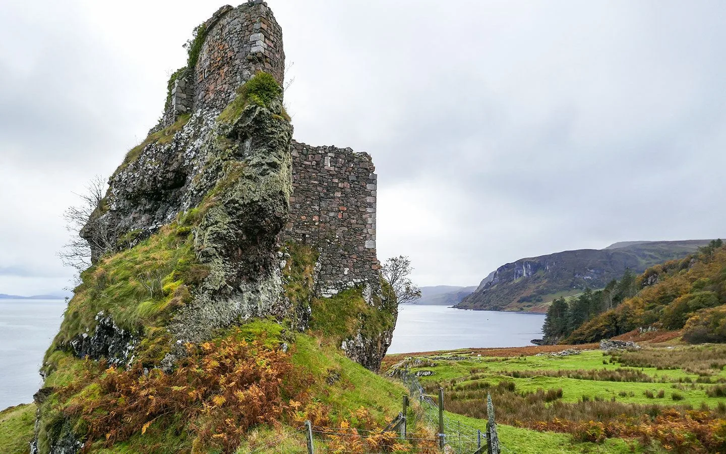 Visiting Brochel Castle ruins on a day trip to Raasay island in the Inner Hebrides, Scotland