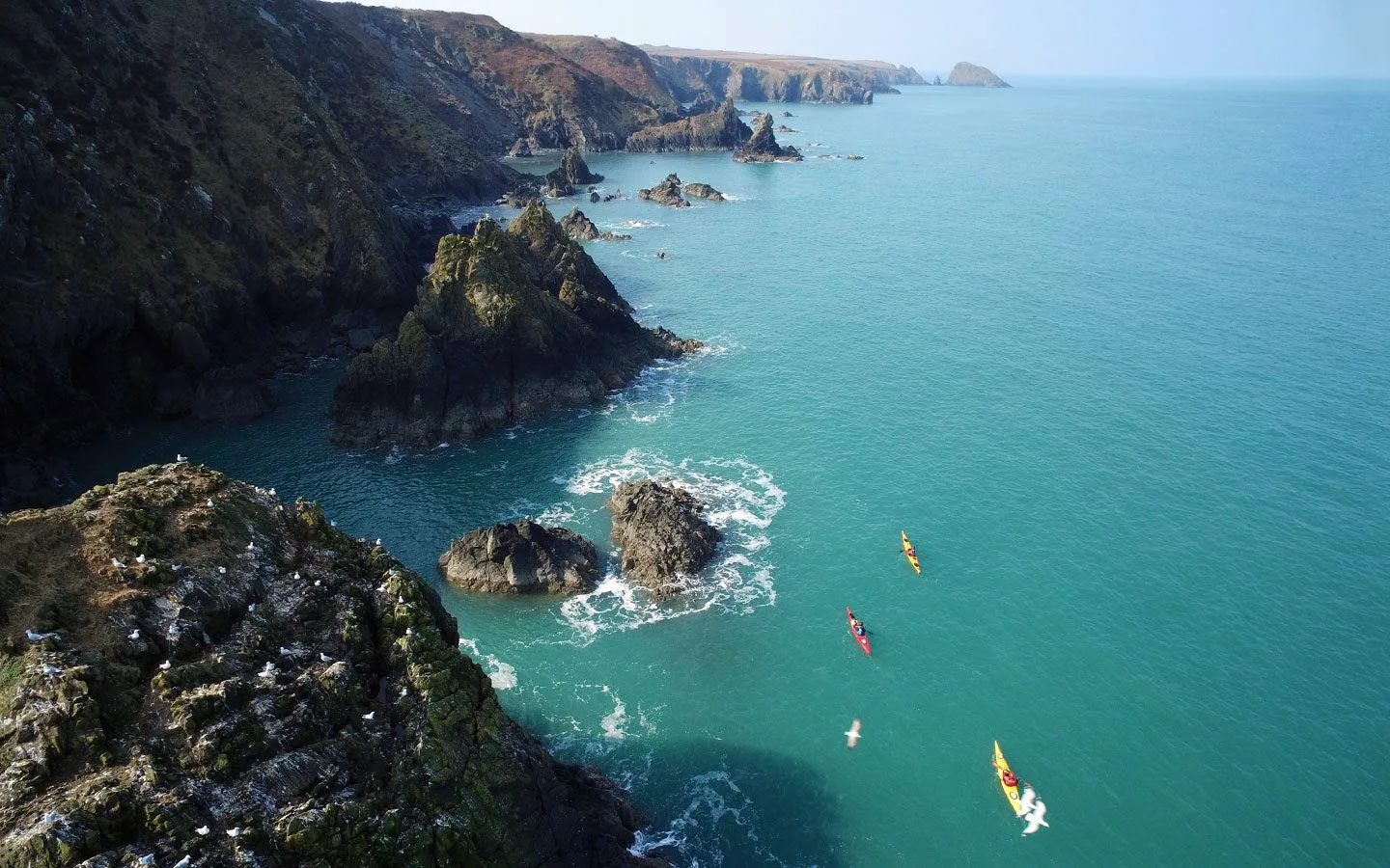 Kayaking the Pembrokeshire coast in Wales