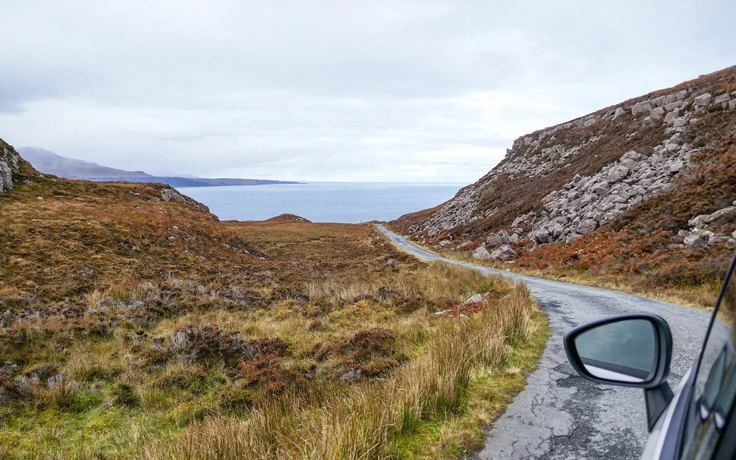 Driving on the Isle of Raasay on a day trip from the Isle of Skye