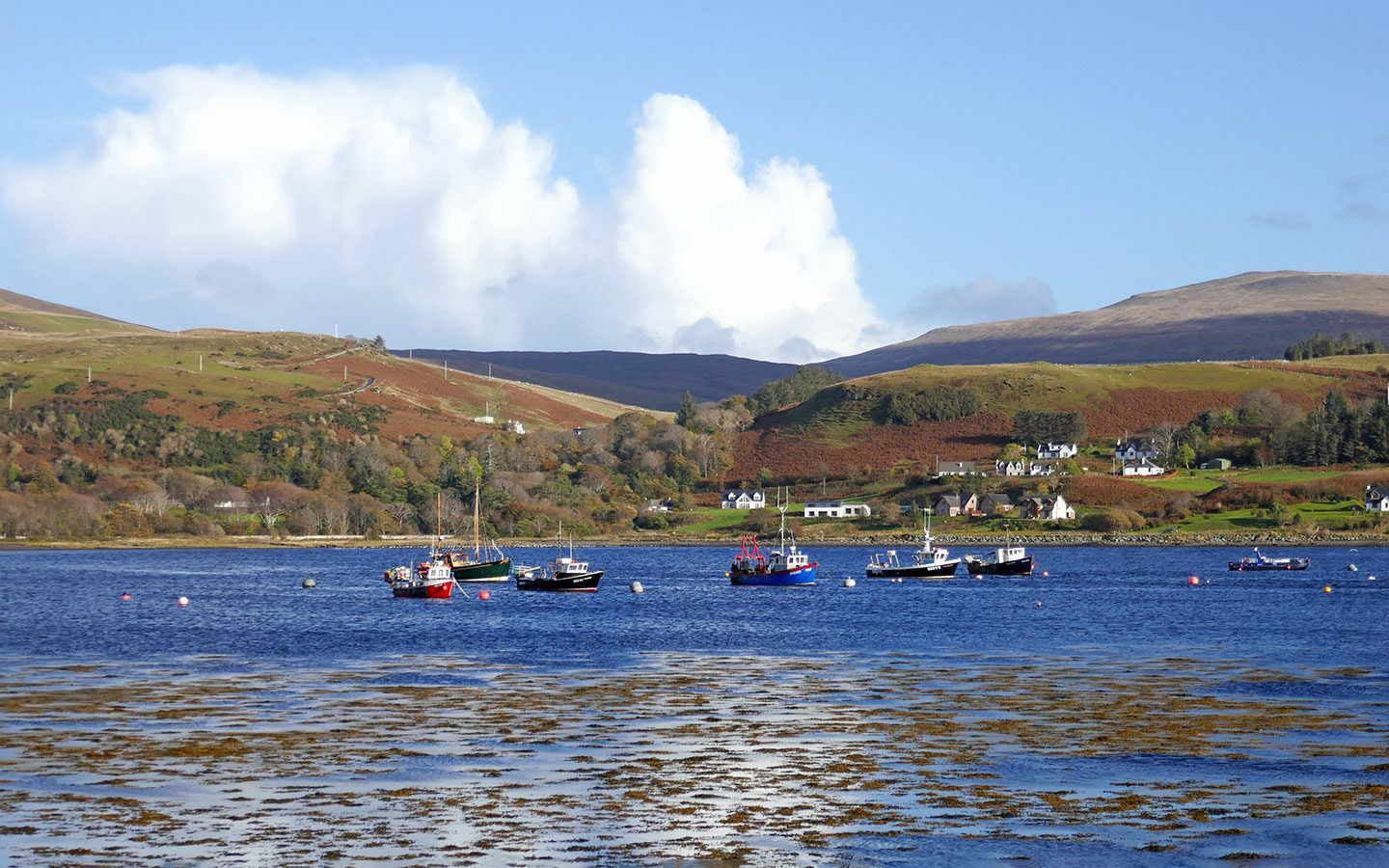 Boats in the harbour in Uig on the Isle of Skye