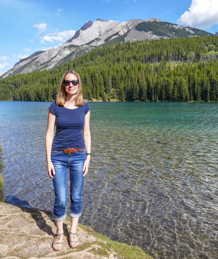 Lucy by a lake in Canada