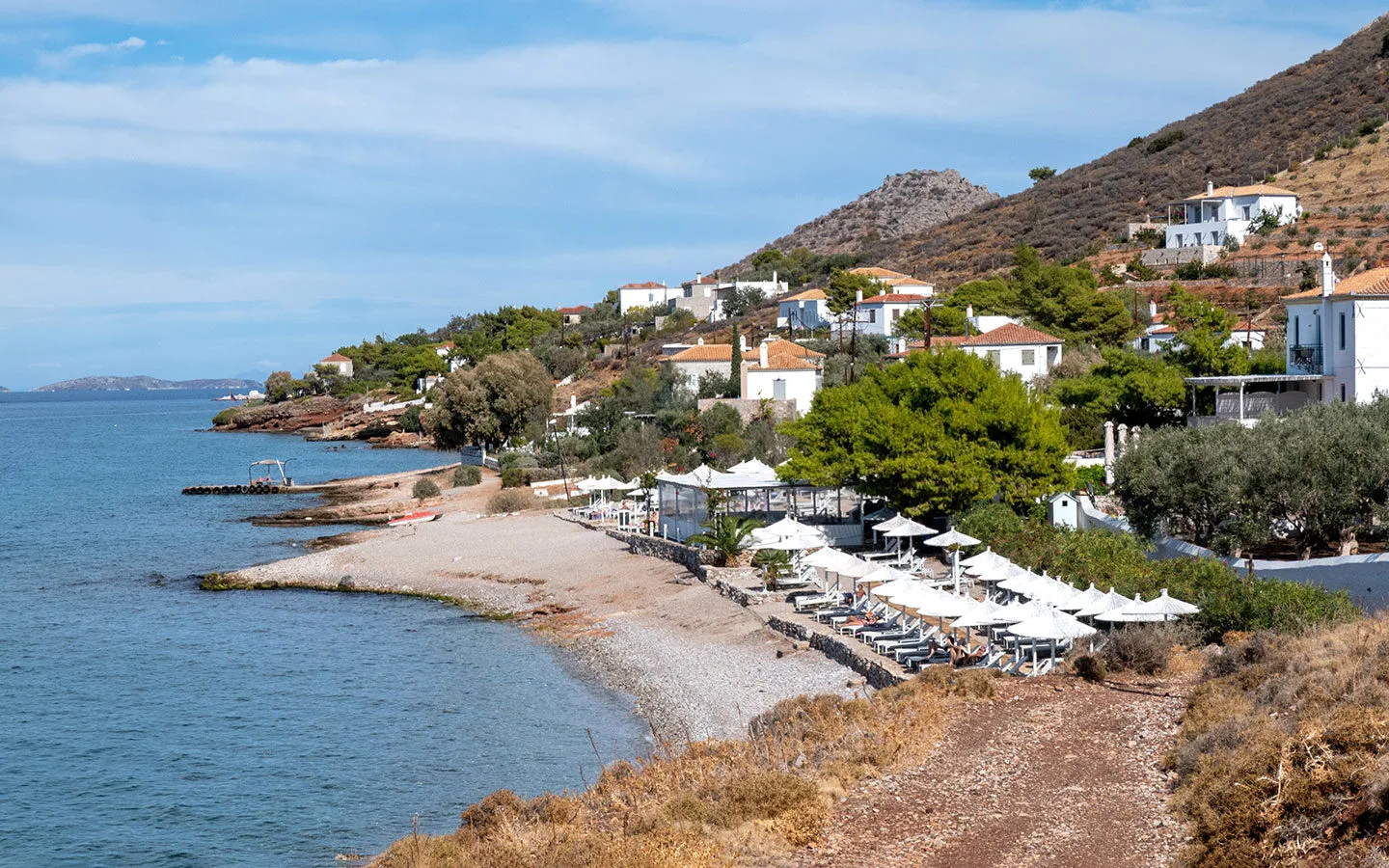 Plakes beach and the Four Seasons Hydra