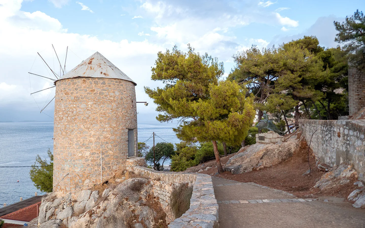 Windmill on the island of Hydra in Greece