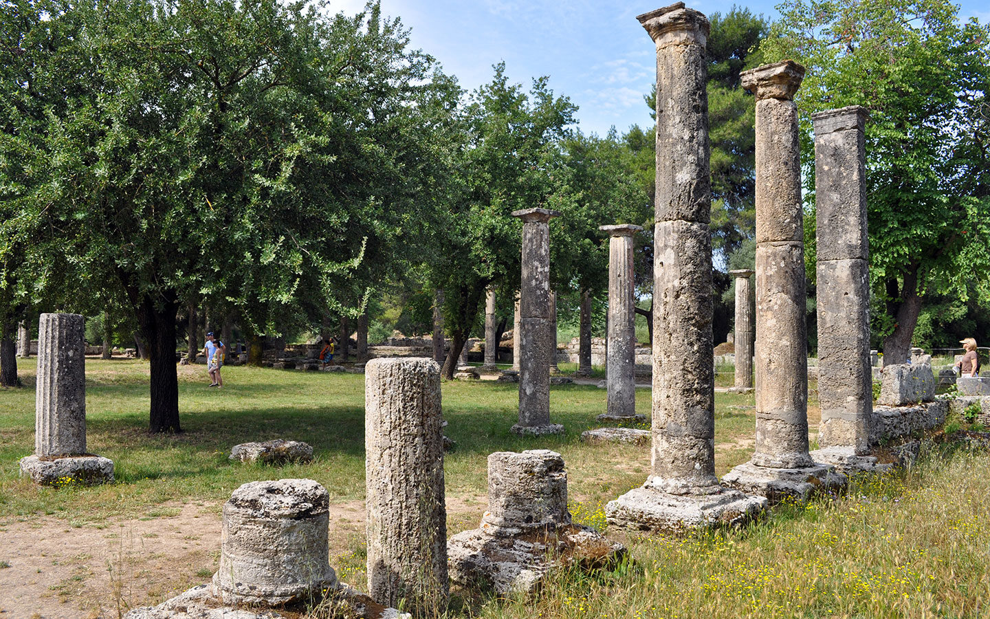 Columns at Olympia archaeological site