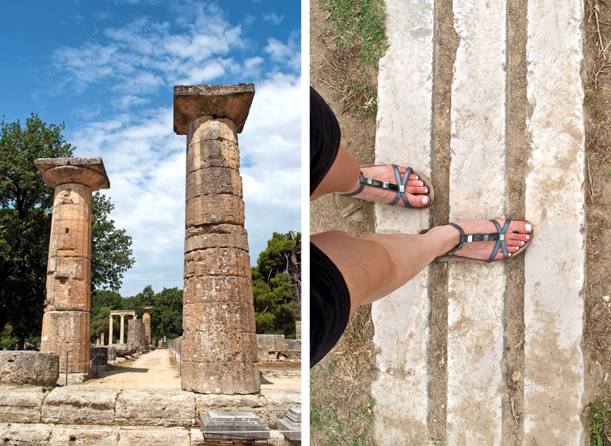 The stadium's finish line at Ancient Olympia
