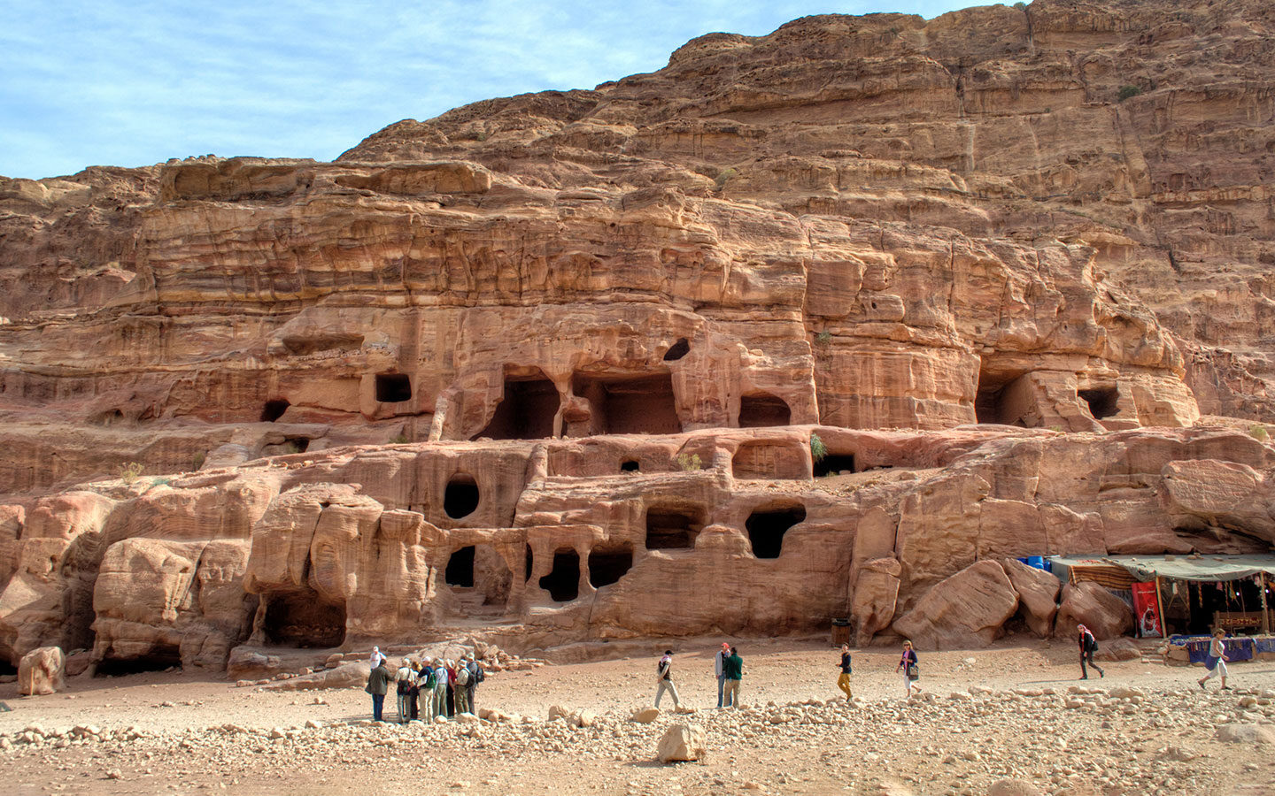 Tombs carved into the rock at Petra, Jordan