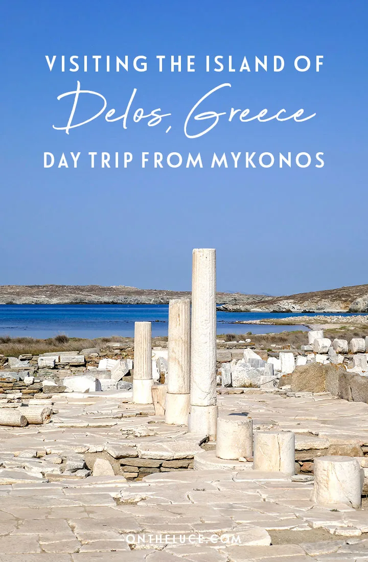 Explore one of Greece’s most important archaeological sites by visiting Delos. This sacred Greek island was once a thriving city but now its well-preserved ruins make it a great day trip from Mykonos | Delos archaeological site | Delos day trip | Day trips from Mykonos | Abandoned Greek islands