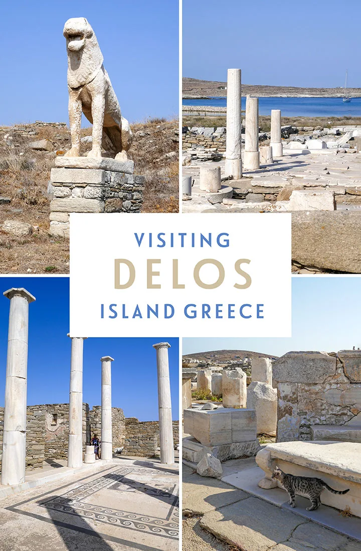 A guide to visiting the sacred island of Delos, Greece, on a day trip from Mykonos, with how to get from Mykonos to Delos, ticket information, the best things to see and useful tips for your visit | Delos archaeological site | Delos day trip | Day trips from Mykonos | Abandoned Greek islands