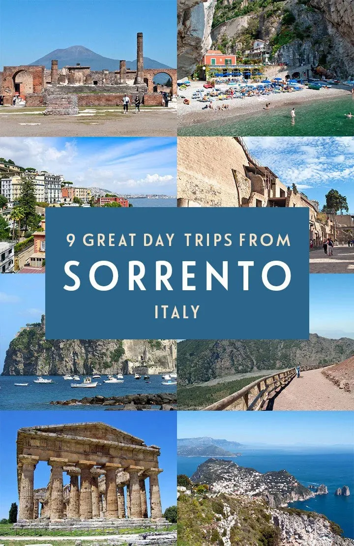 Nine great day trips from Sorrento in Southern Italy – from ancient monuments to beautiful coastlines and glamorous islands – all of which you can do without a car, both independently or on a tour | Day trips from Sorrento | Sorrento excursions | Sorrento day trips by public transport | Tours from Sorrento | Sorrento tours