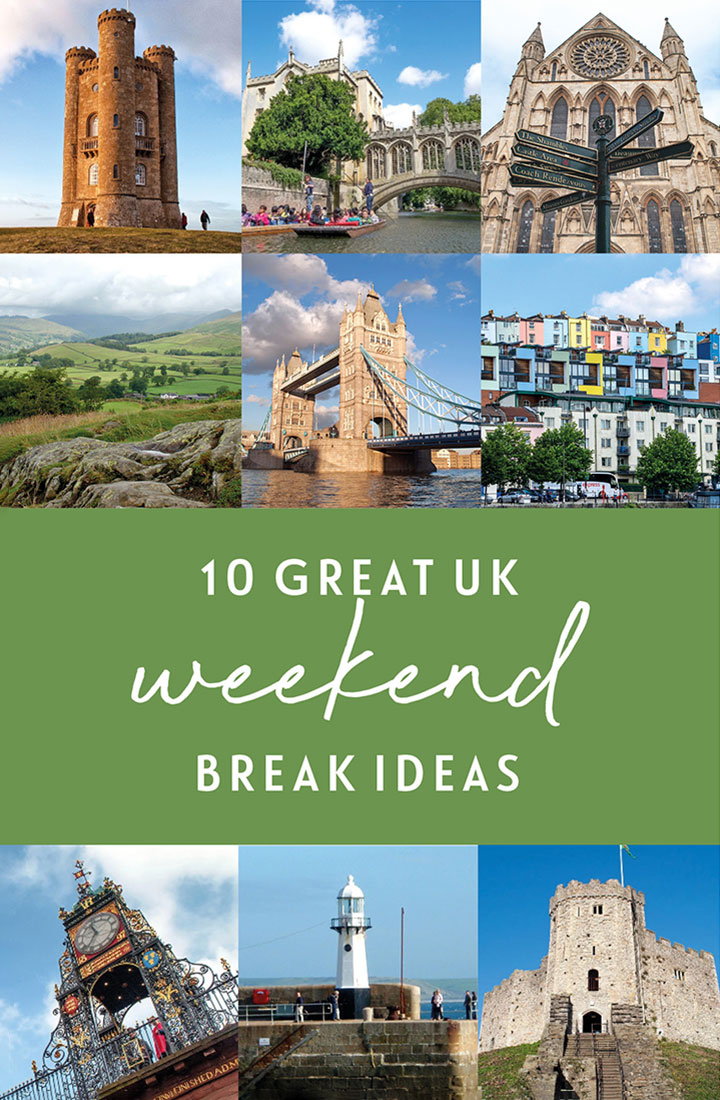 Plan a Great British short break with our guide to 10 of the best tried-and-tested UK weekend break ideas, featuring historic cities, coastal escapes, foodie favourites, unspoilt countryside and more – including a free downloadable PDF guide | UK weekend breaks | British weekend breaks | UK holidays | UK short breaks | Weekends in the UK