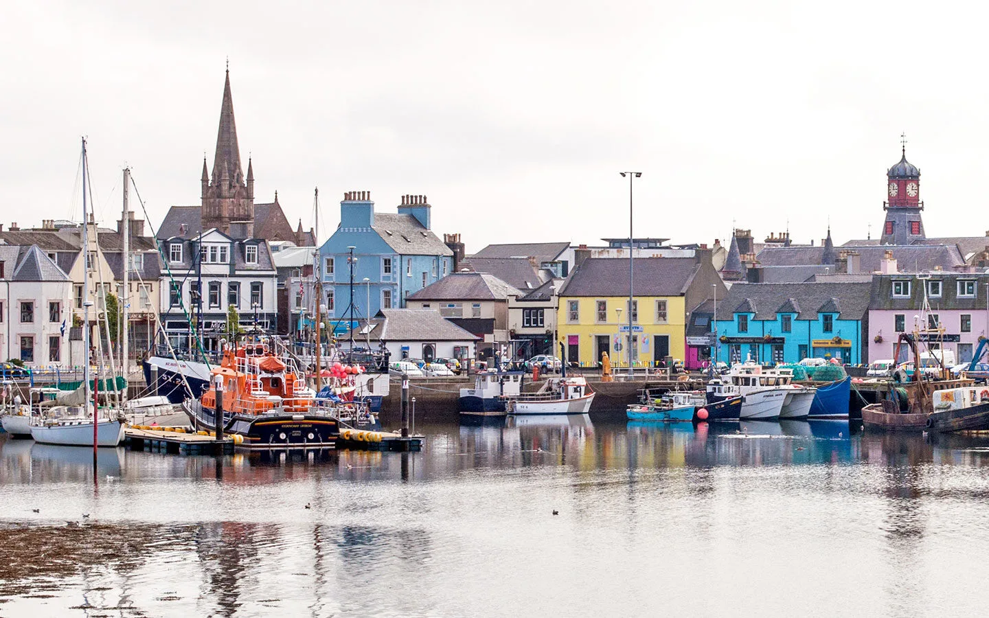 Boats in Stornoway harbour on the Isle of Lewis
