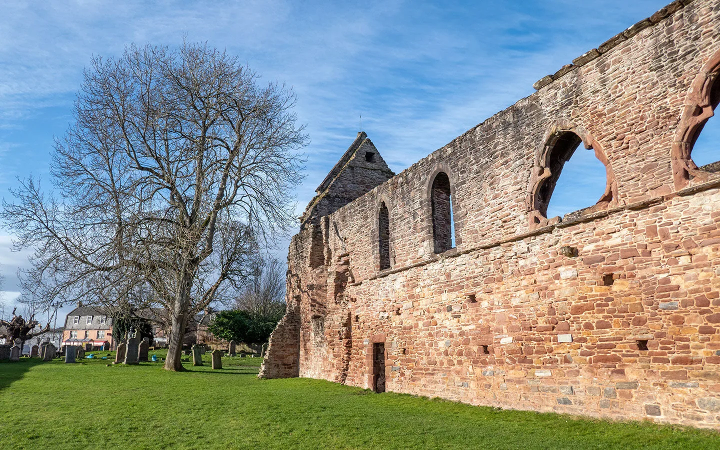 The ruins of the abbey church at Beauly Priory
