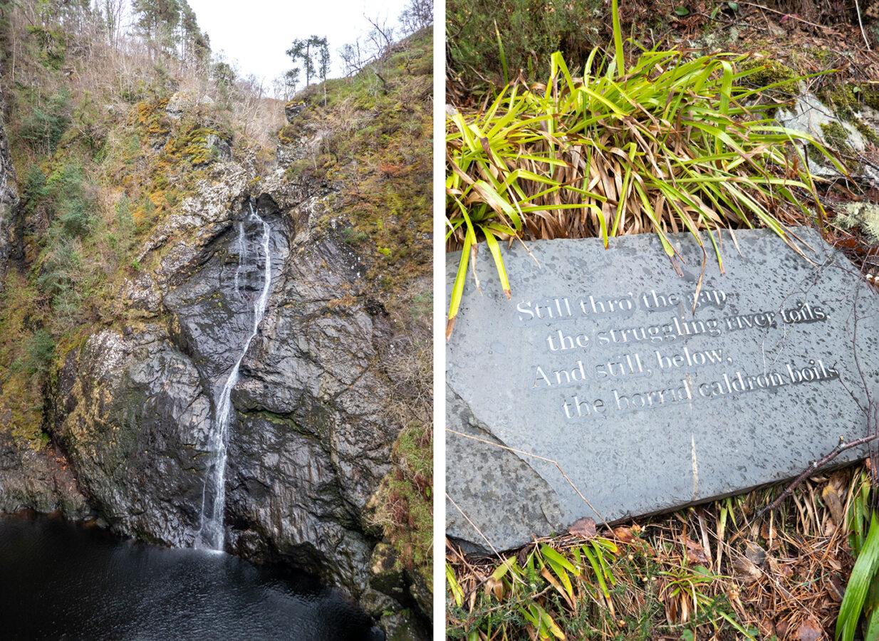 The Falls of Foyers and part of Burns' poem about the falls