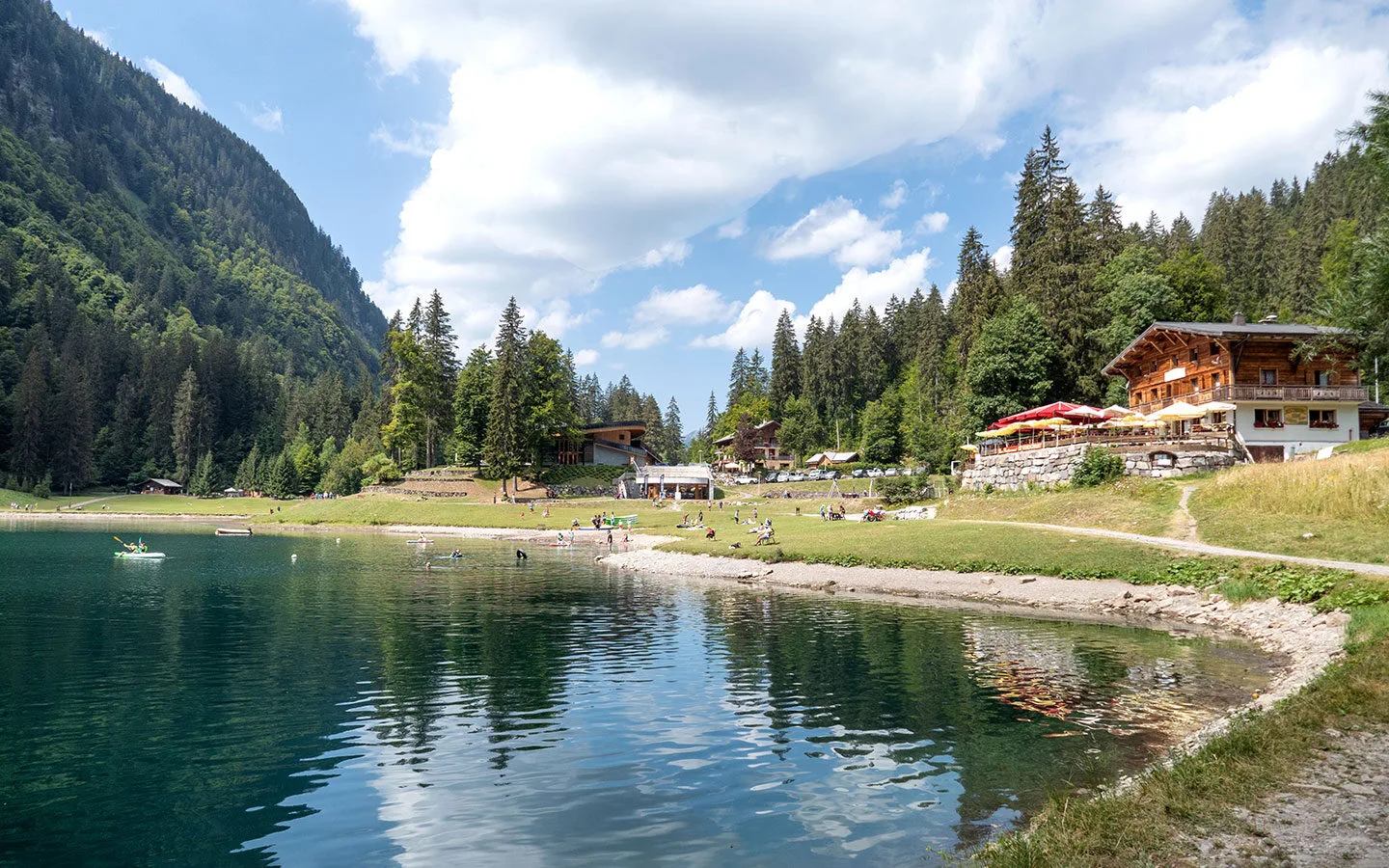 Swimming in Lake Montriond