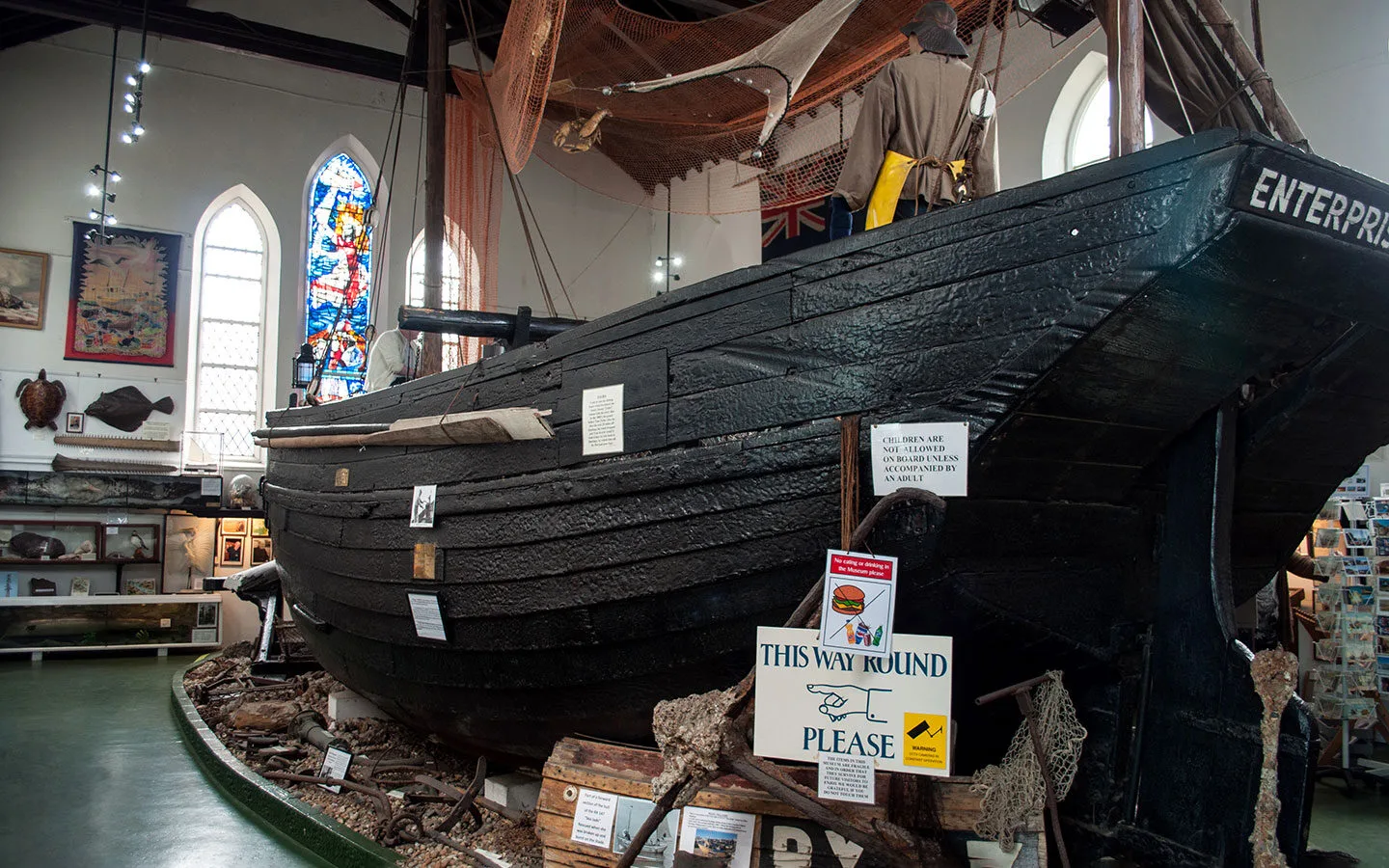 Exhibits in the Hastings Fishermen’s Museum