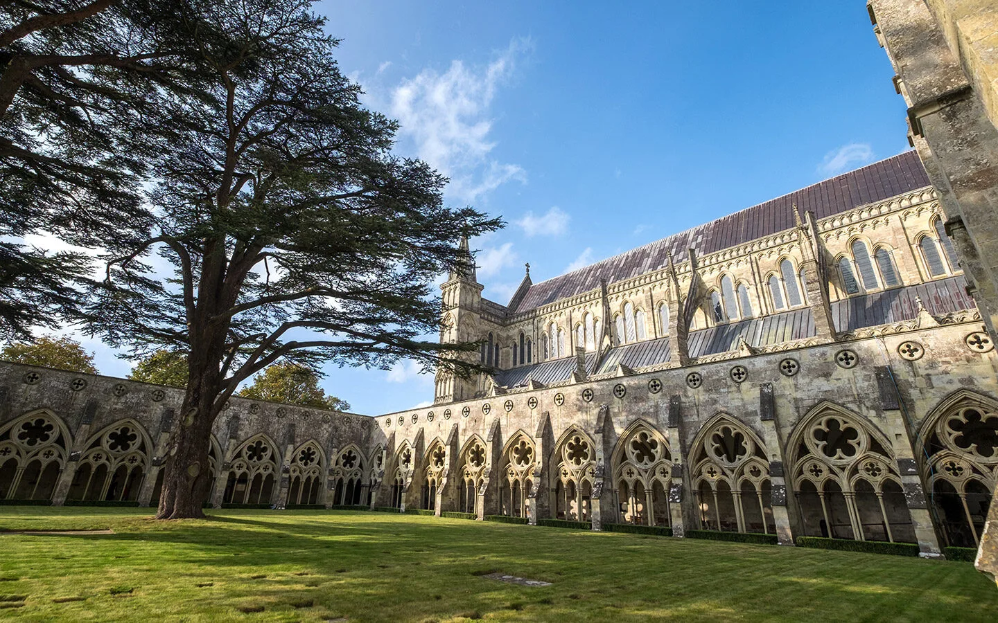 The cloisters of Salisbury Cathedral