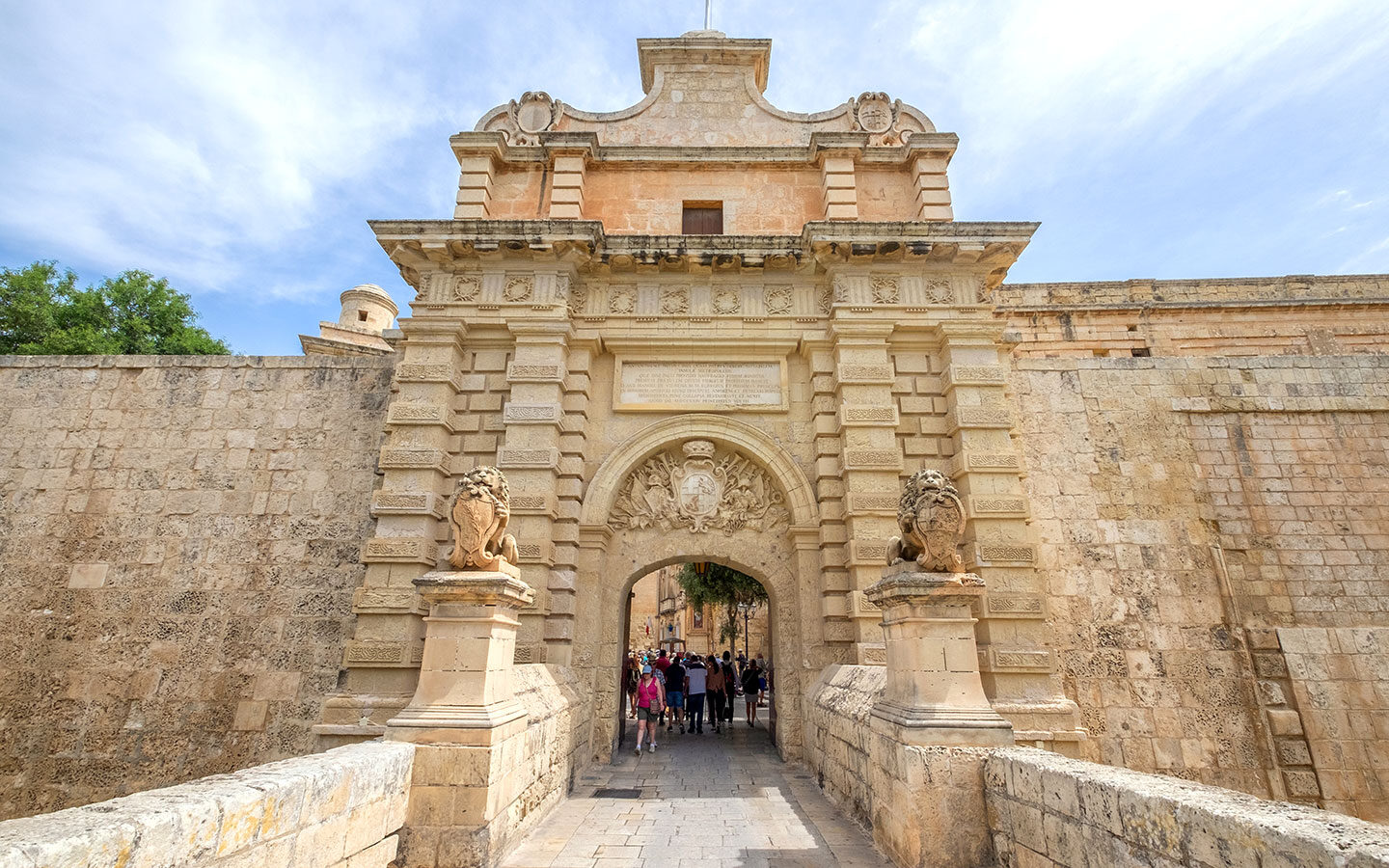 The Mdina Gate leading into the walled old town