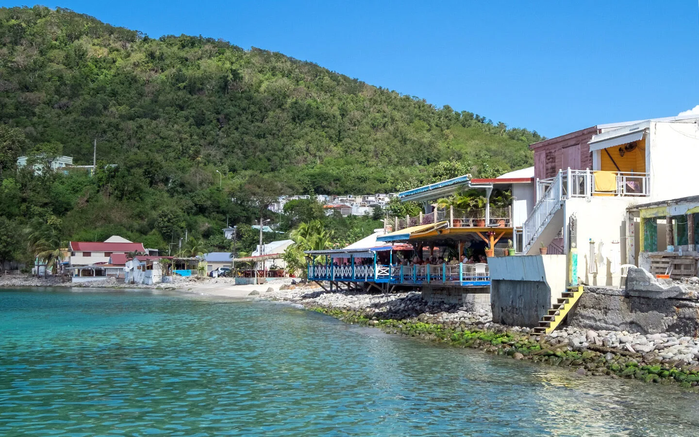 The waterfront in Deshaies, Guadeloupe