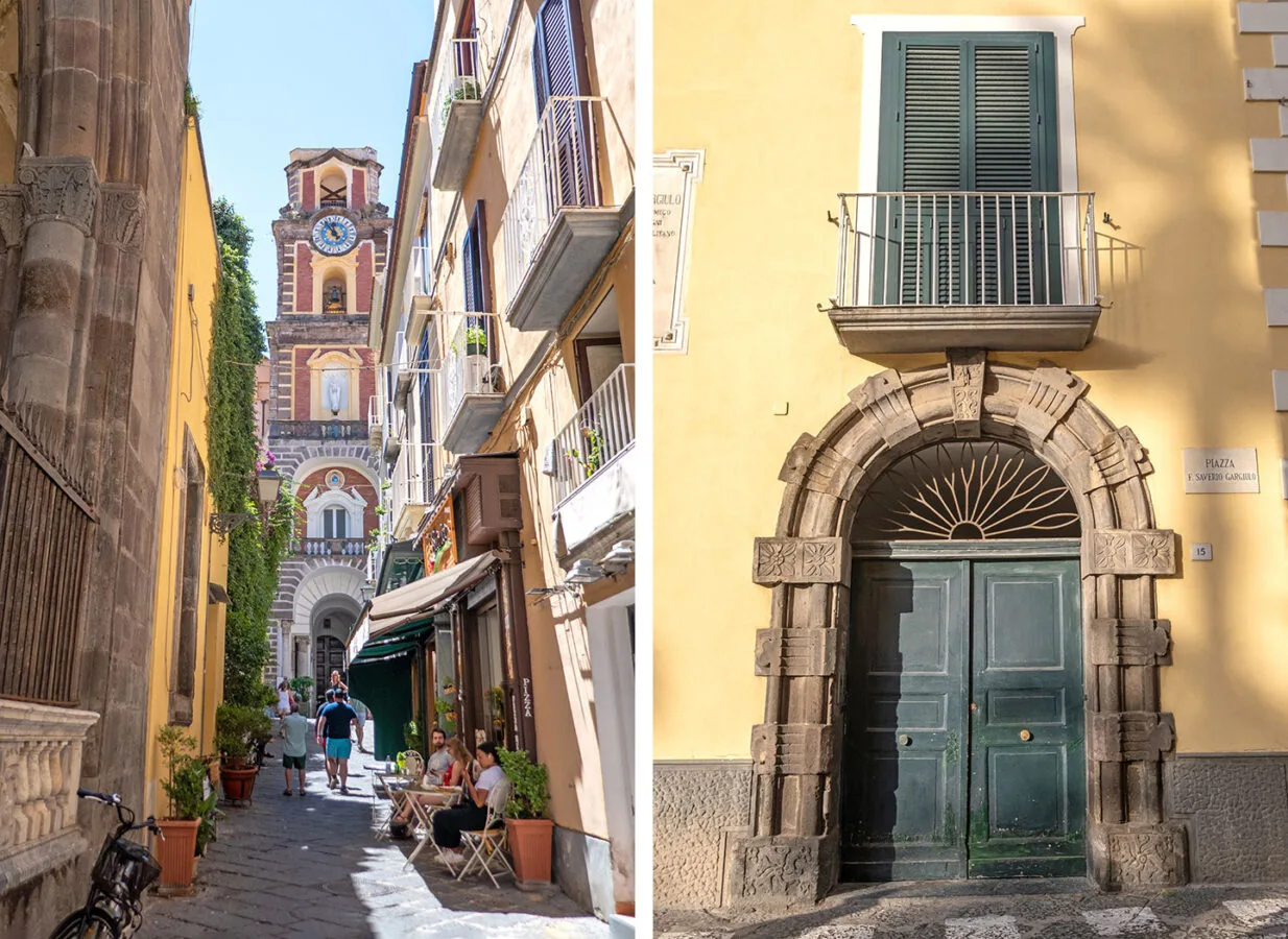 Shops and doorways in the old town of Sorrento