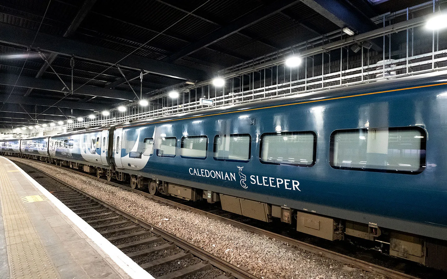 The Caledonian Sleeper overnight train in London Euston station