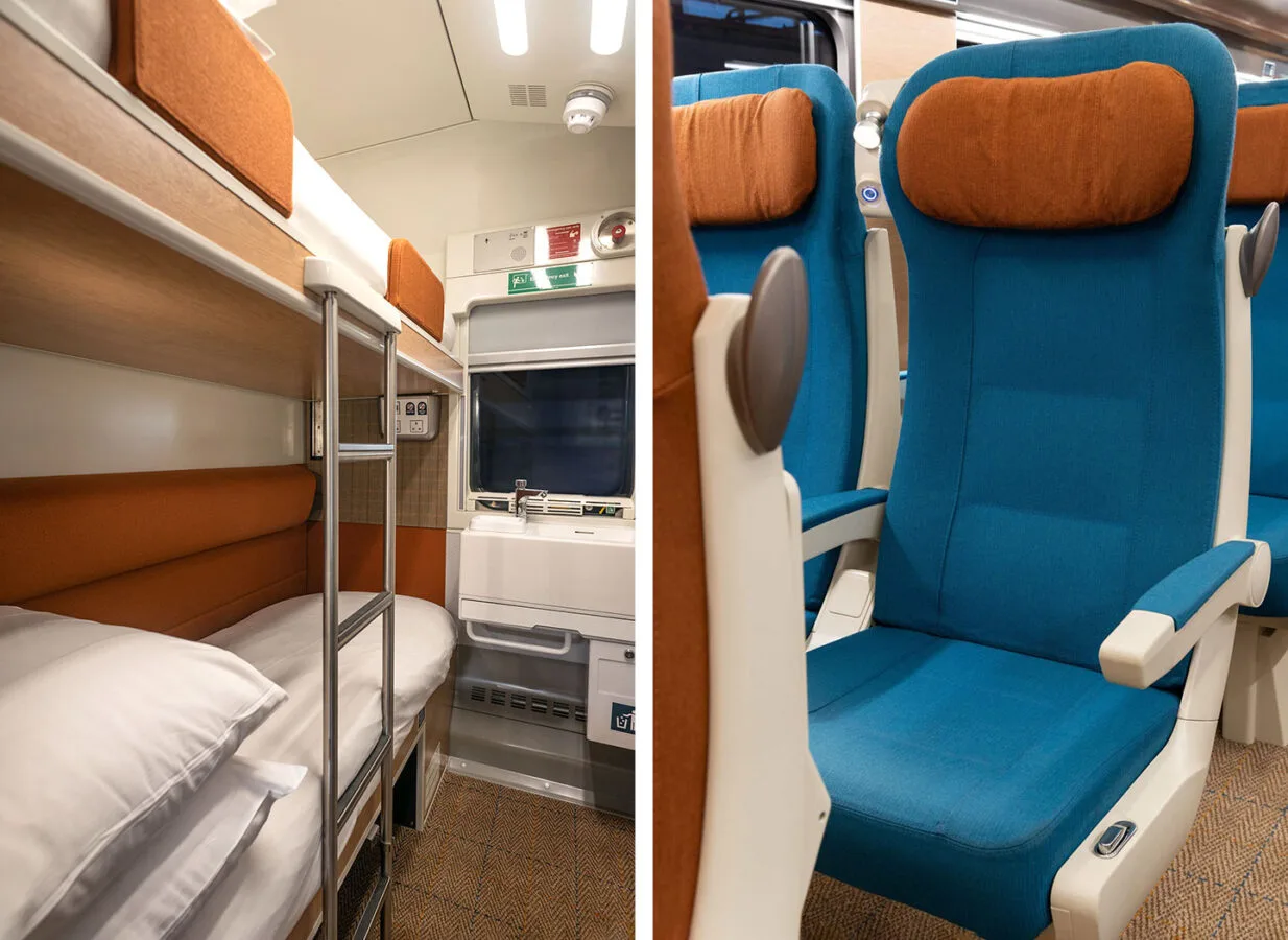 Caledonian Sleeper Classic room and seats