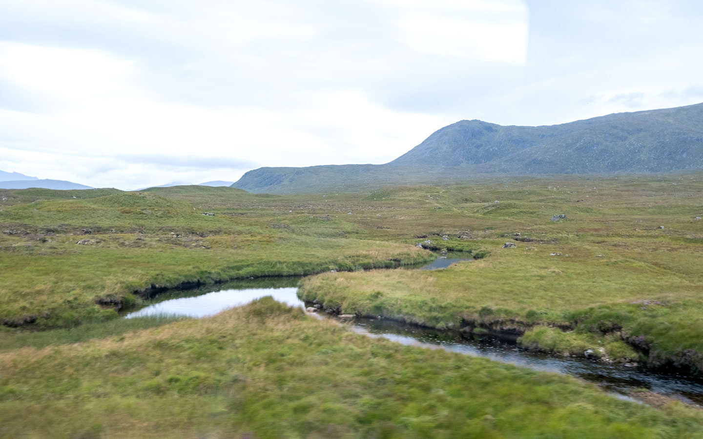 Views of the Scottish Highlands from the train window