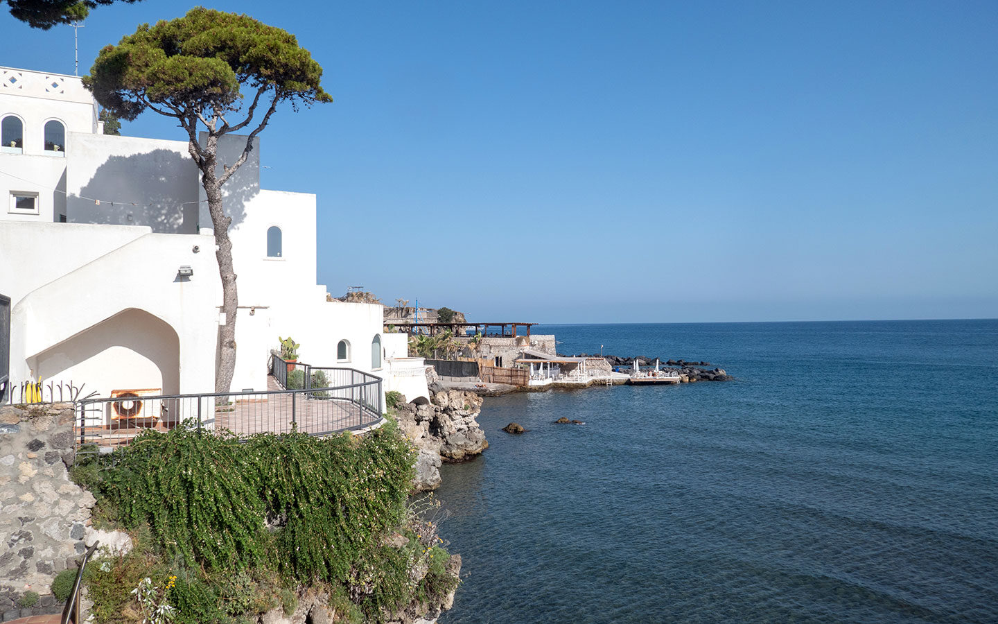 Views from Villa Lentisco beachside hotel in Ischia, Southern Italy