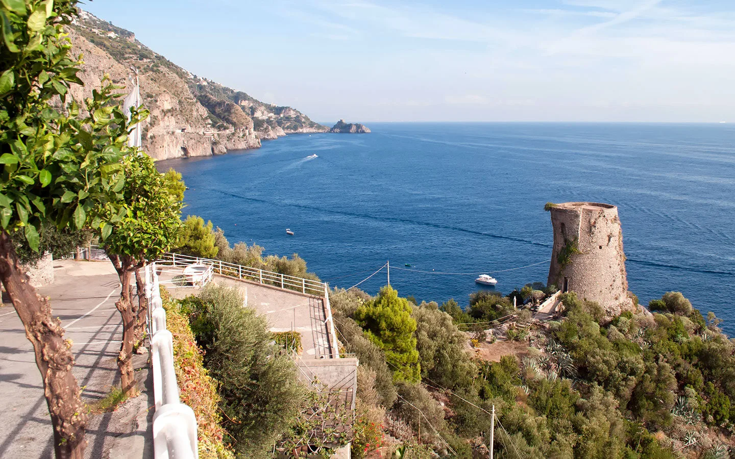 The Torre a Mare tower in Praiano