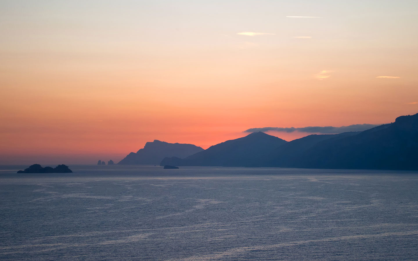 Sunset over the Amalfi Coast