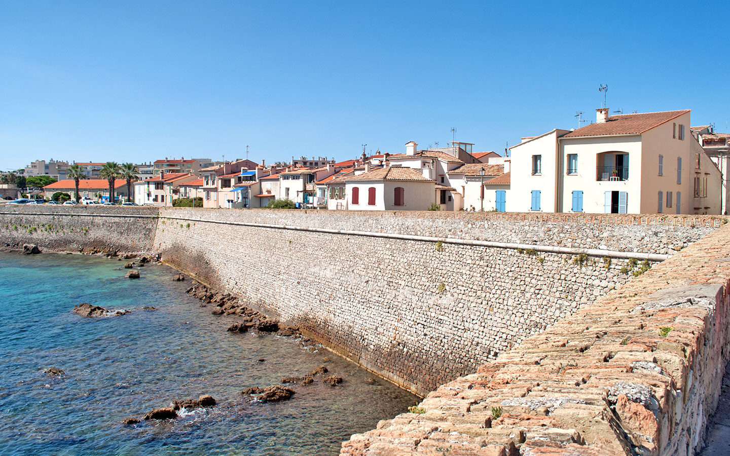 The stone ramparts of Antibes in the South of Frace