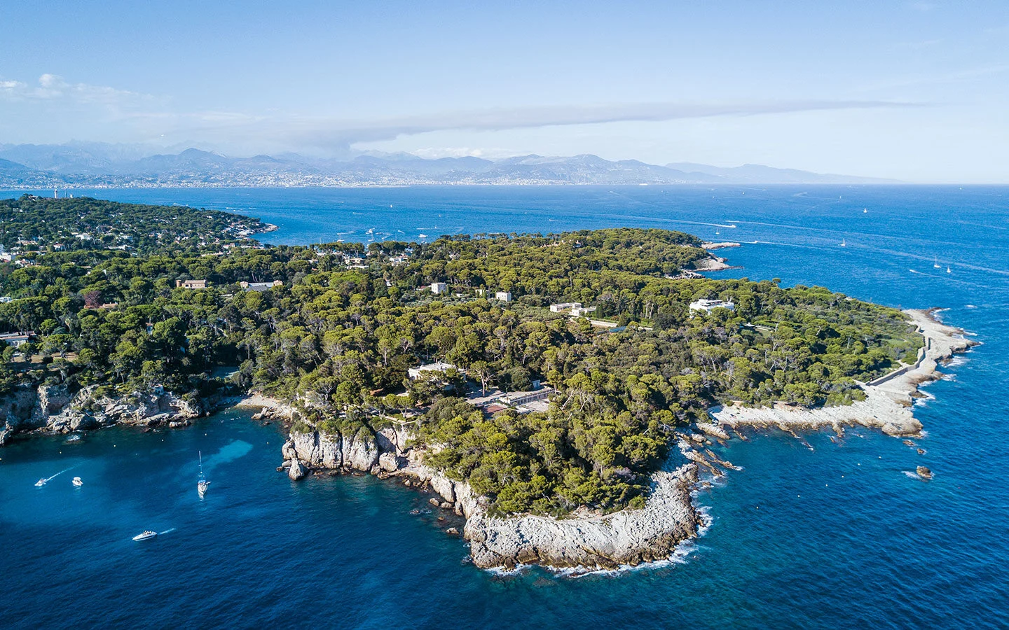 Aerial view of the Cap d’Antibes in the South of France